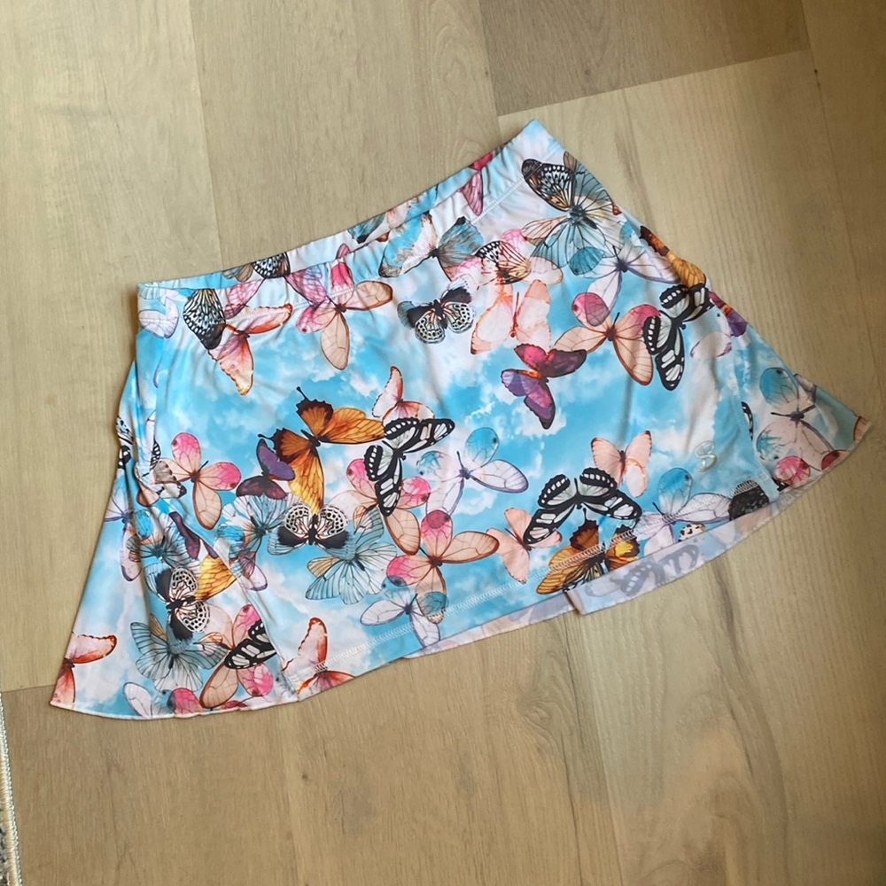 NWOT! SOFIBELLA LITE BUTTERFLY PRINT 13" Tennis PICKLEBALL ATHLETIC SKIRT Size S